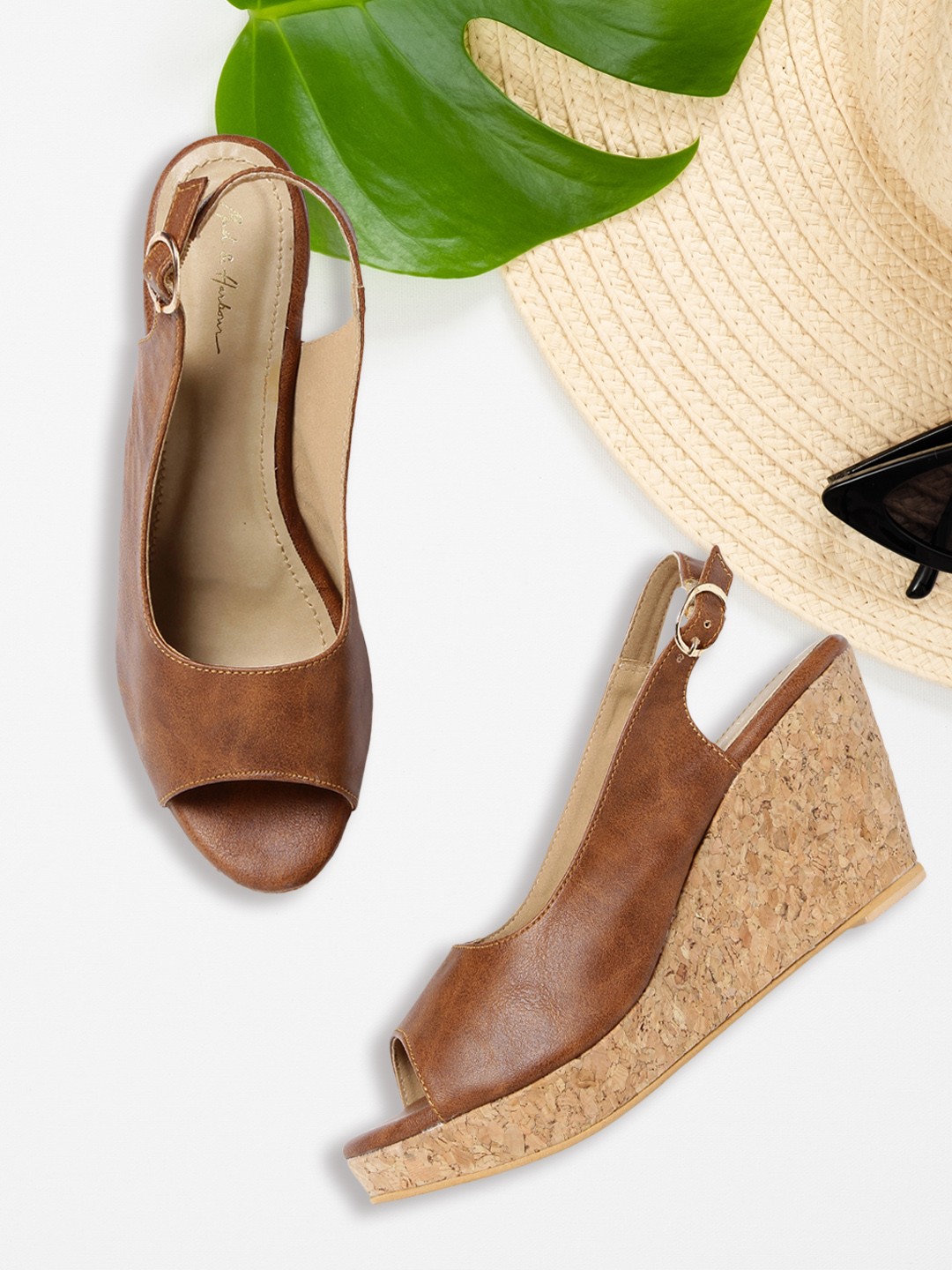 

Mast & Harbour Women Tan Brown Solid Wedges