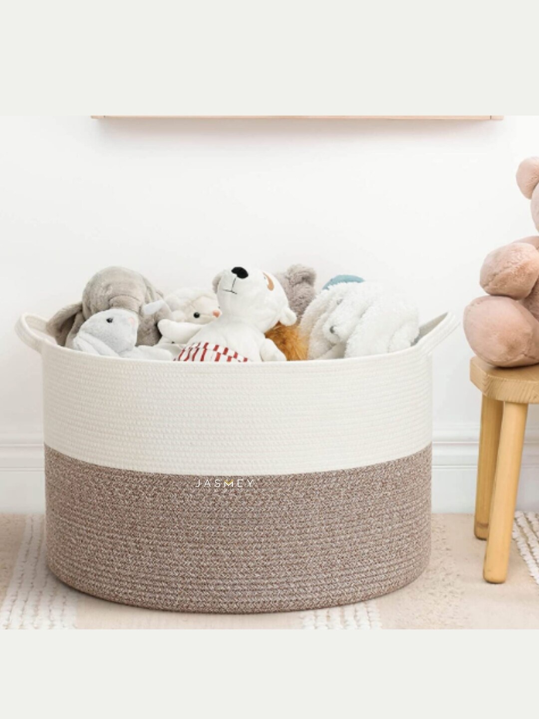 

JASMEY HOMES White Solid Storage Basket Organisers