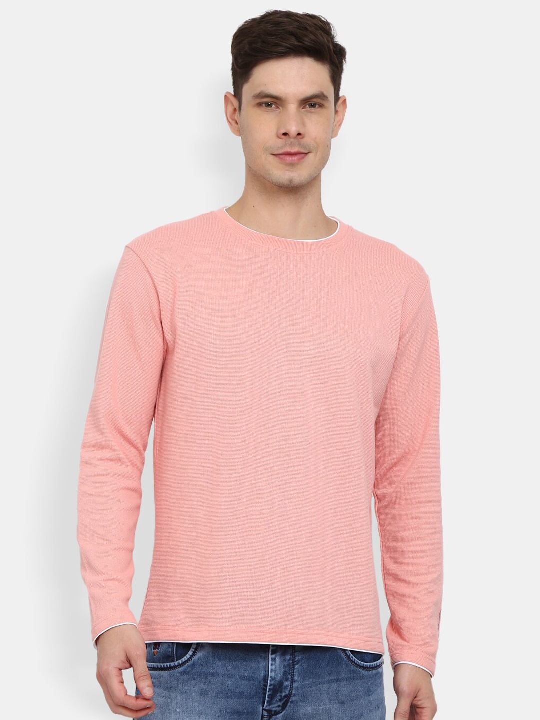 

V-Mart Men Pink Cotton Sweatshirt