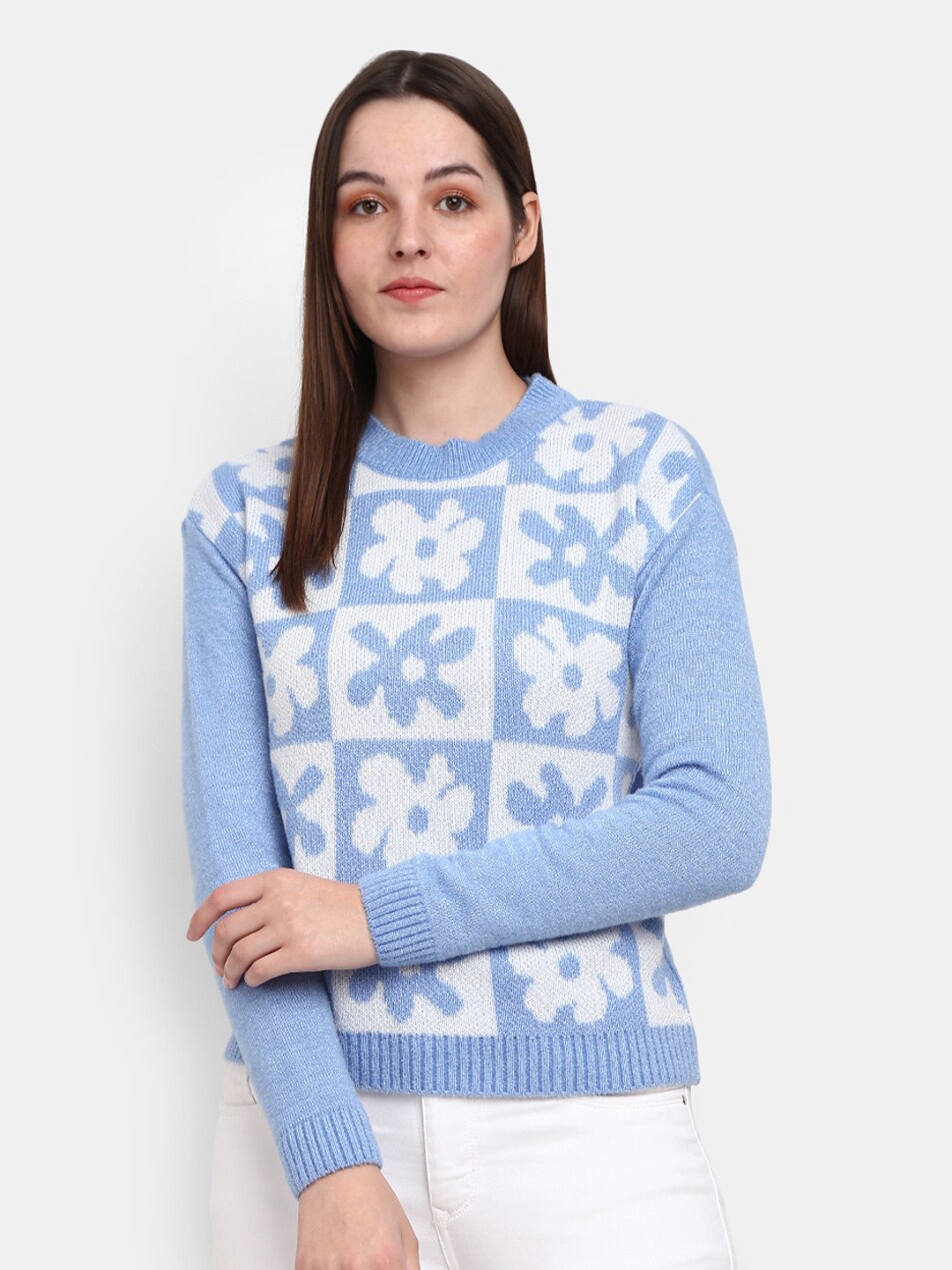 

V-Mart Round Neck Printed Sweatshirt, Blue