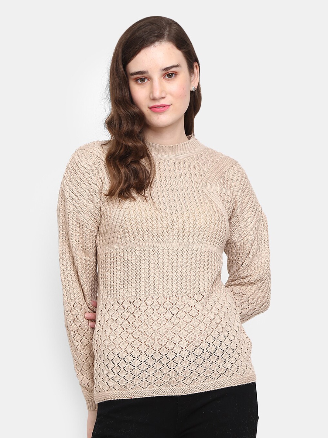 

V-Mart Women Brown Cotton Sweatshirt