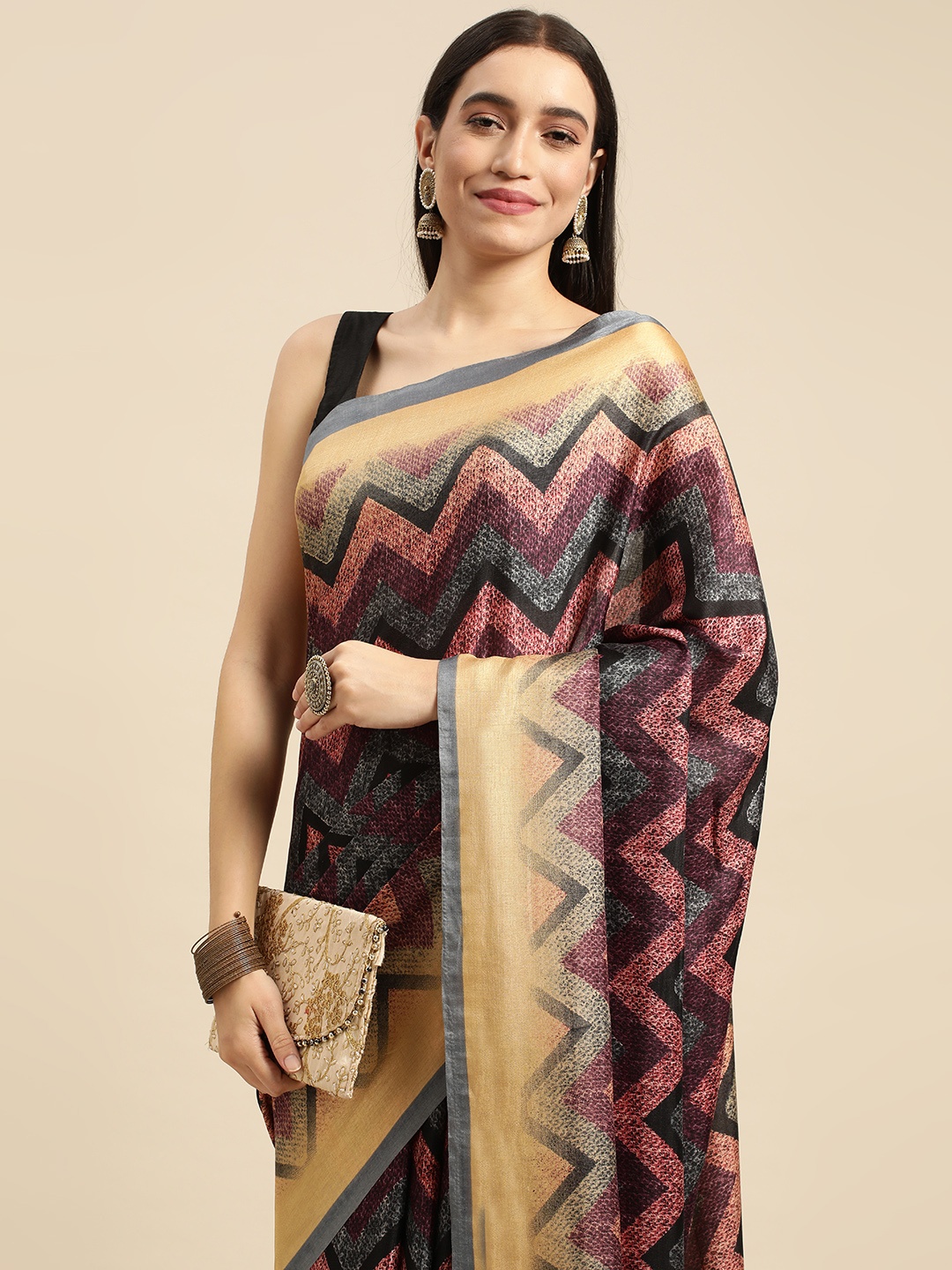 

RACHNA Multicoloured Tussar Printed Saree, Multi