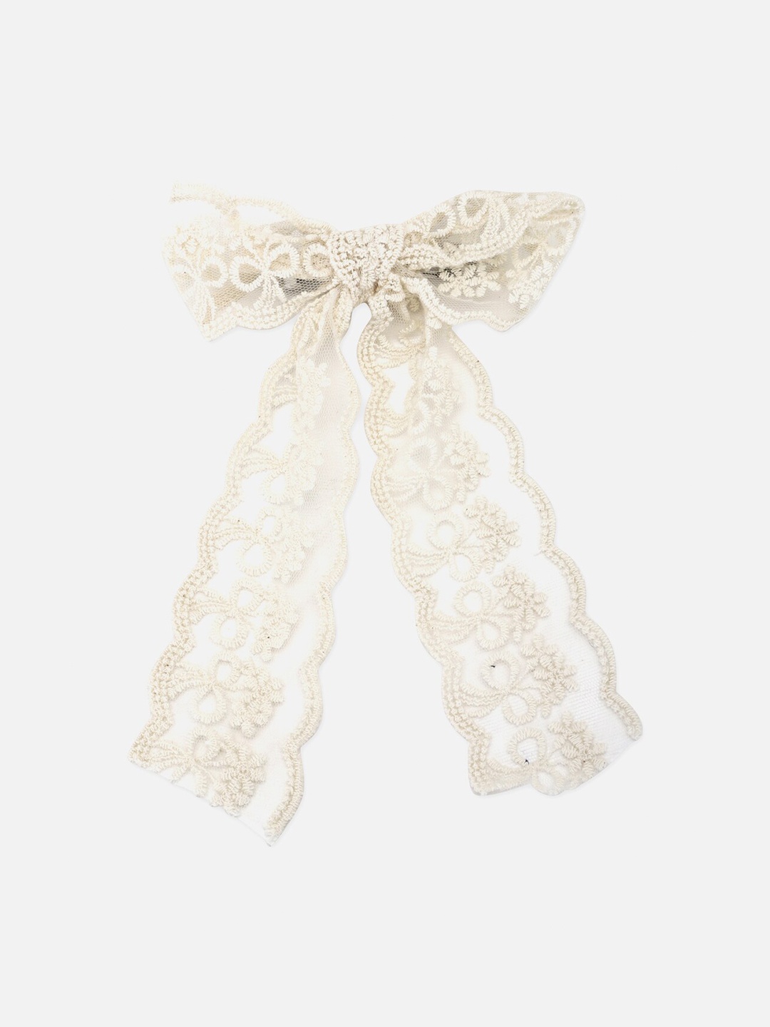 

FOREVER 21 Women Cream-Coloured Lace French Barrette