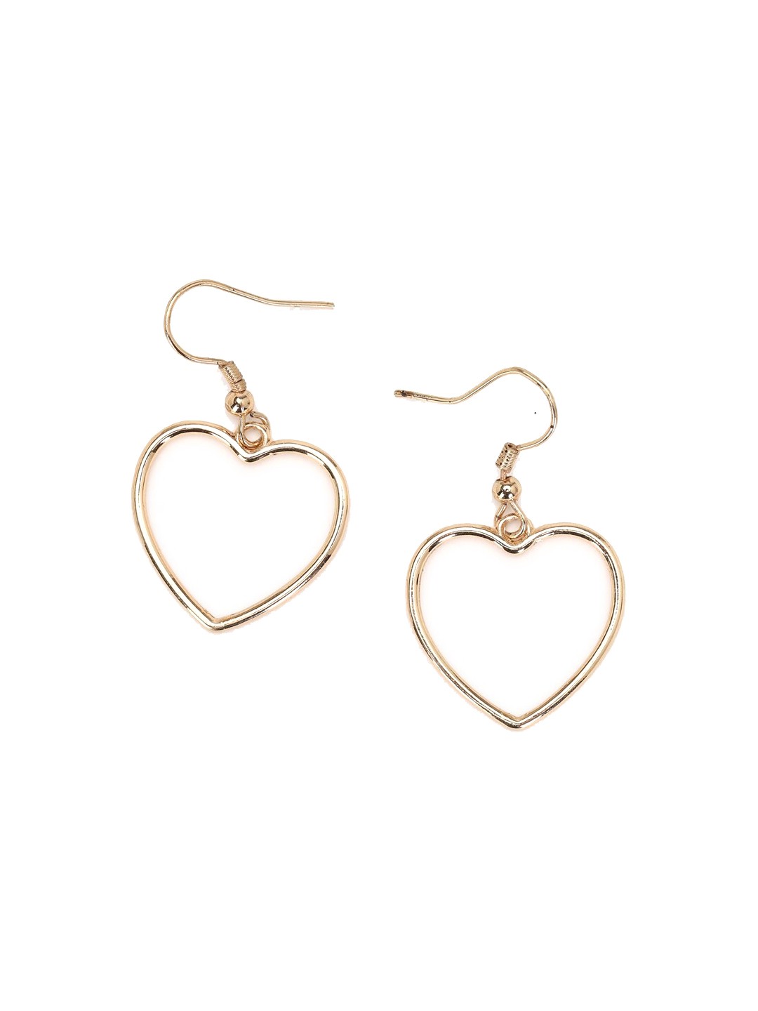 

FOREVER 21 Gold-Toned Heart Shaped Drop Earrings