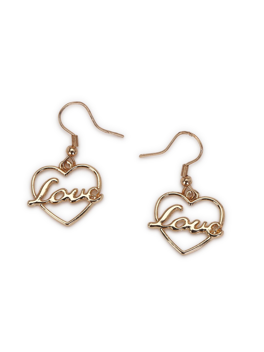 

FOREVER 21 Gold-Toned Heart Shaped Drop Earrings