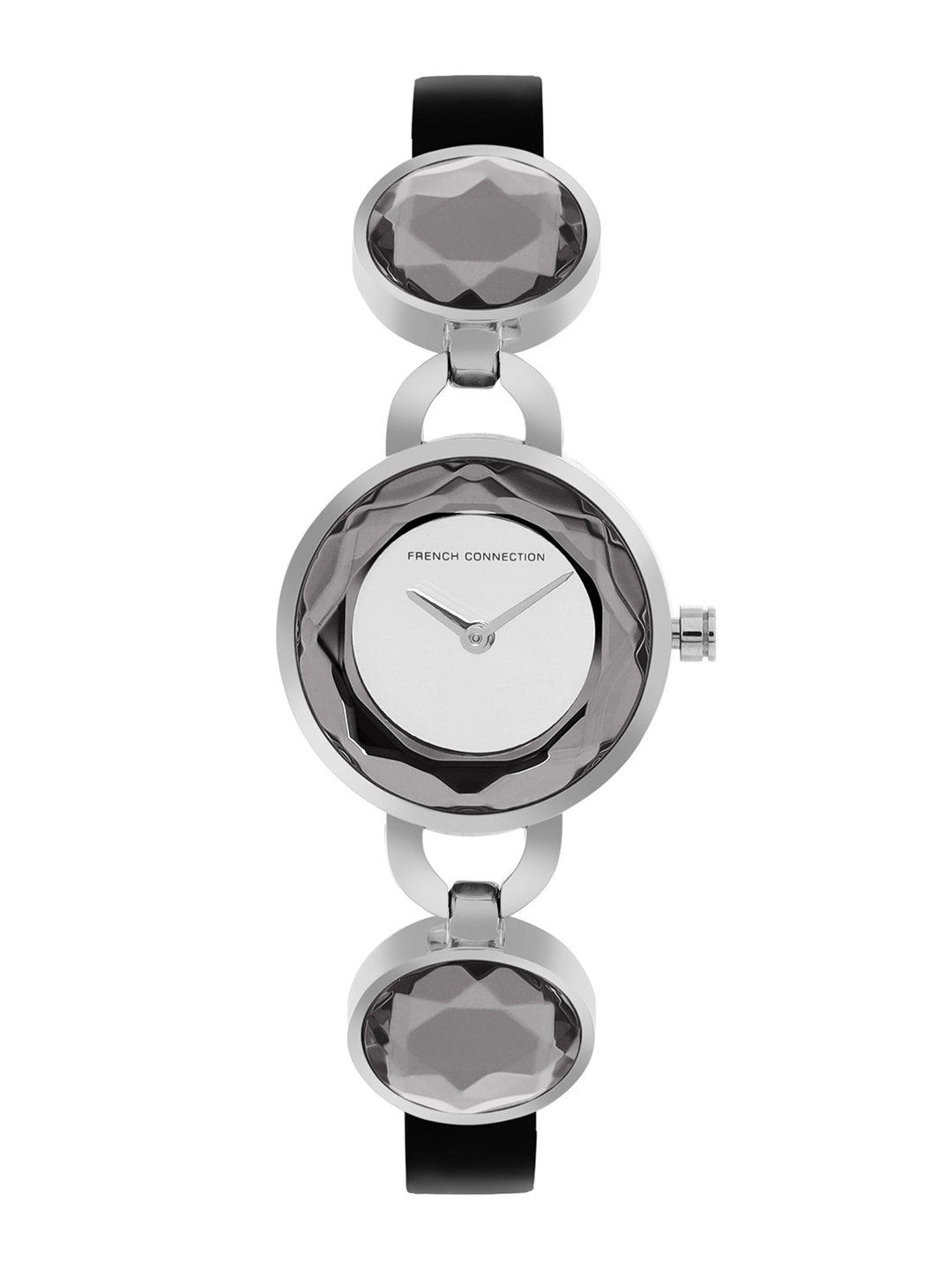 

French Connection Women White Dial & Black Leather Straps Analogue Watch- FC1108S