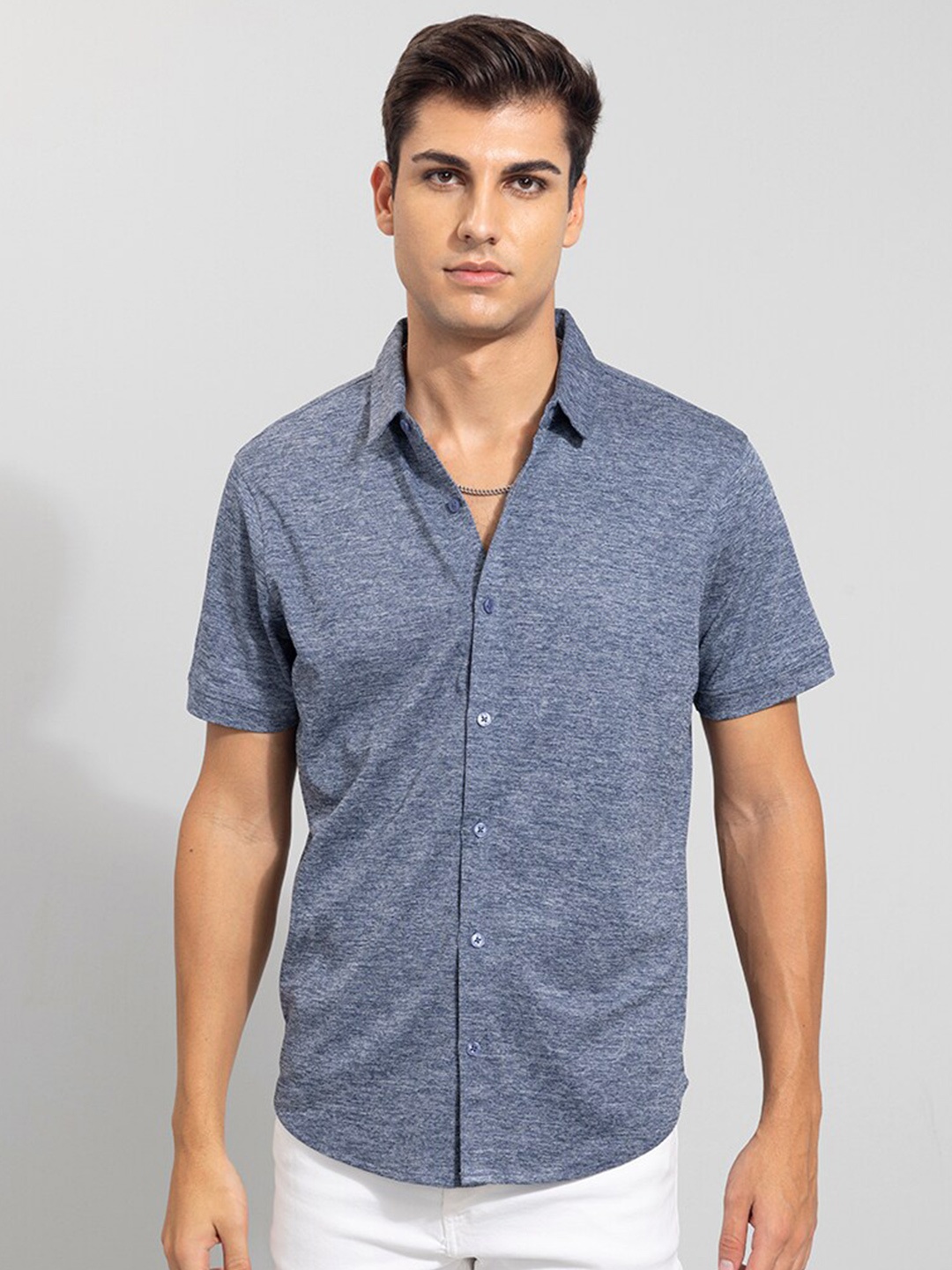 

Snitch Men Blue Slim Fit Cotton Casual Shirt