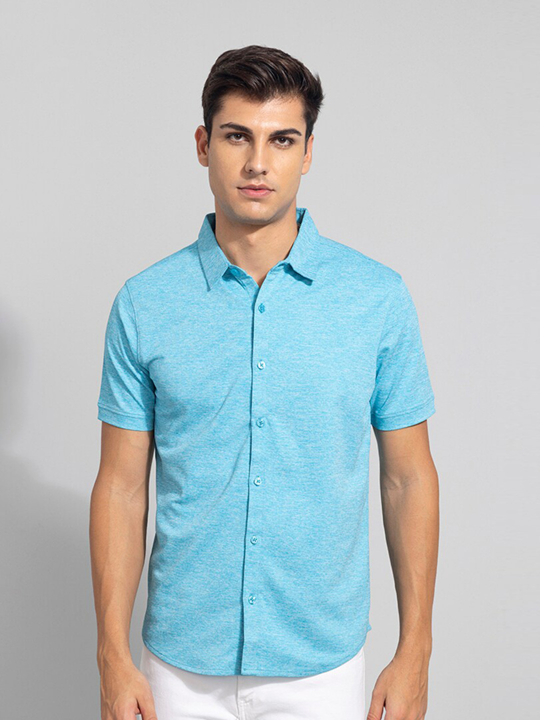 

Snitch Men Blue Slim Fit Cotton Casual Shirt