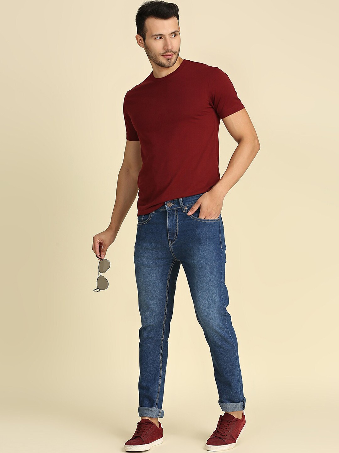 

High Star Men Blue Slim Fit Heavy Fade Stretchable Jeans
