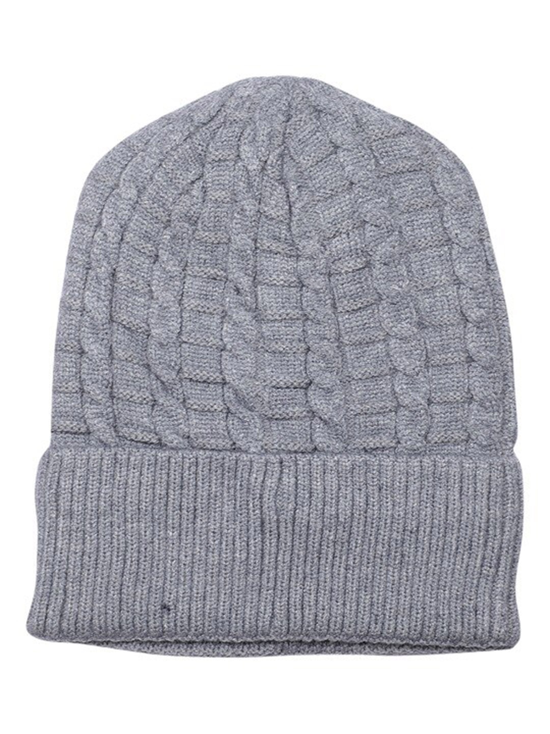 

LOOM LEGACY Men Grey Acrylic Wool Beanie