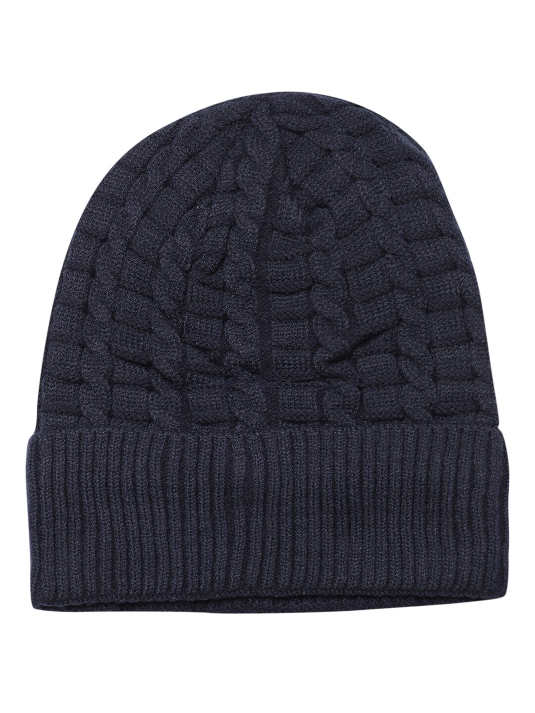 

LOOM LEGACY Men Navy Blue Acrylic Wool Cap Beanie