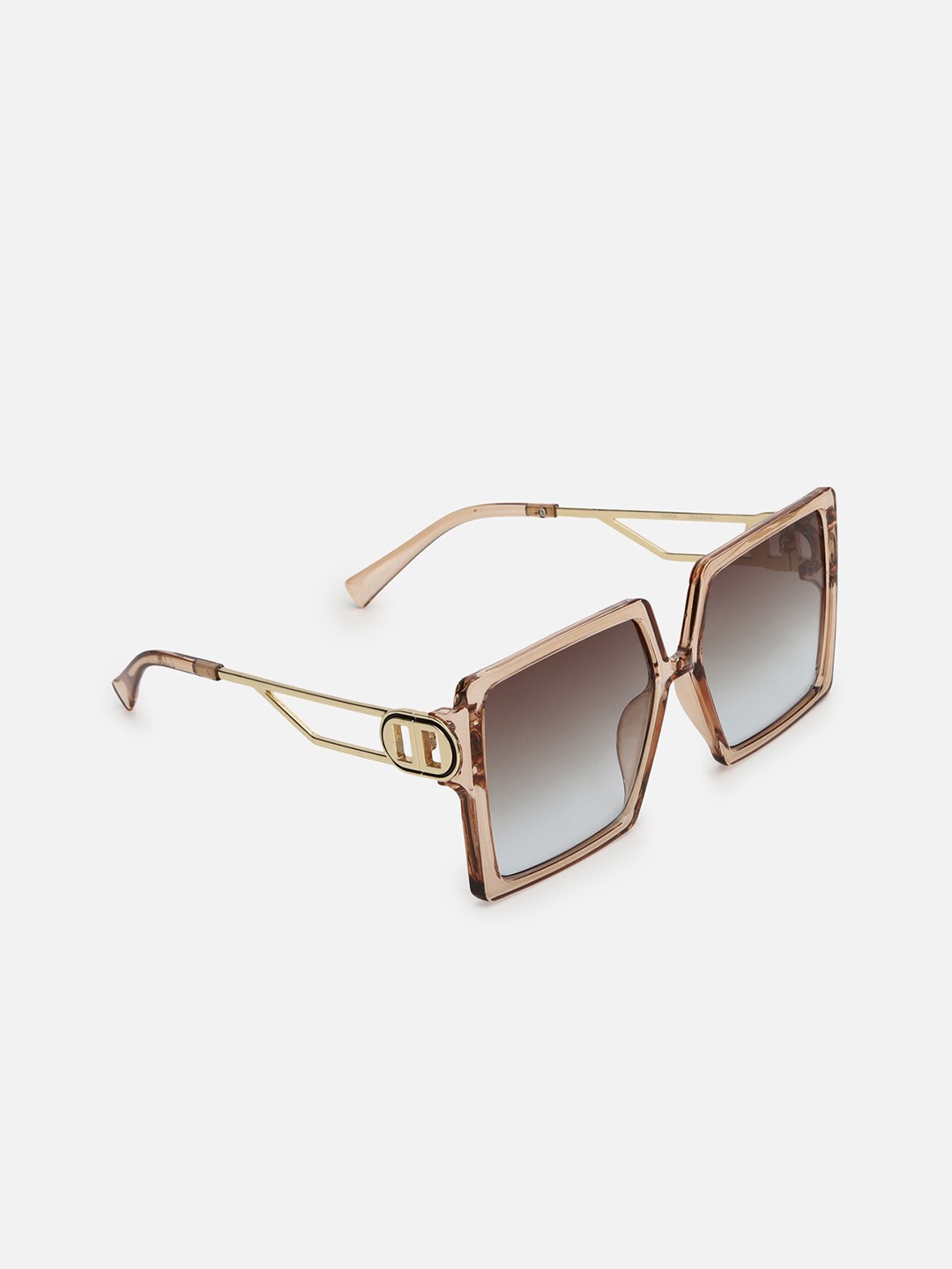 

FOREVER 21 Women Brown Lens & Gold-Toned Square Sunglasses 45421802-Brown