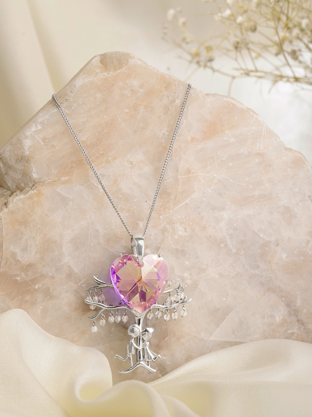 

Onaifa Sterling Silver Rhodium-Plated Necklace, Violet