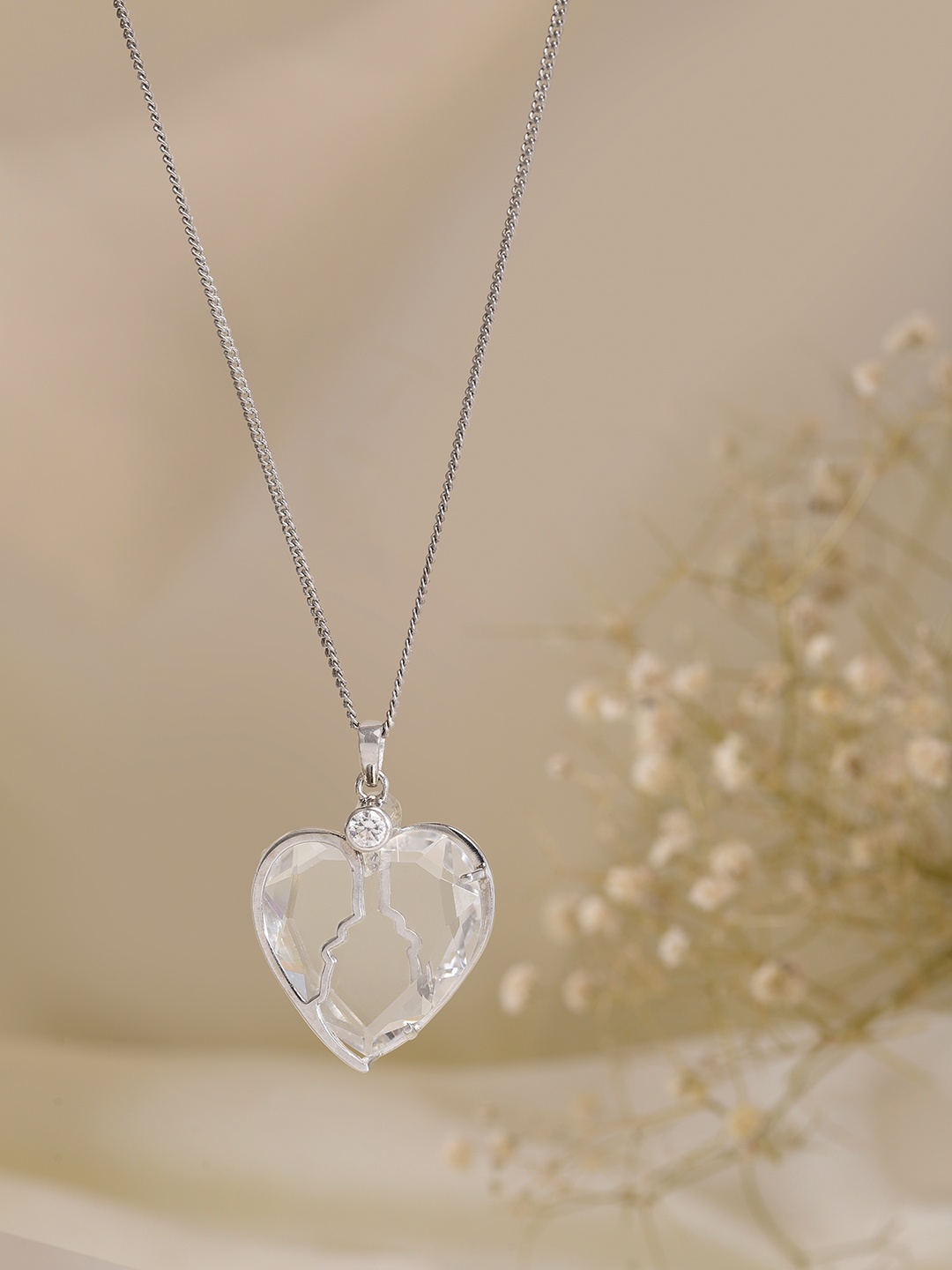 

Onaifa Sterling Silver Rhodium-Plated Necklace, White