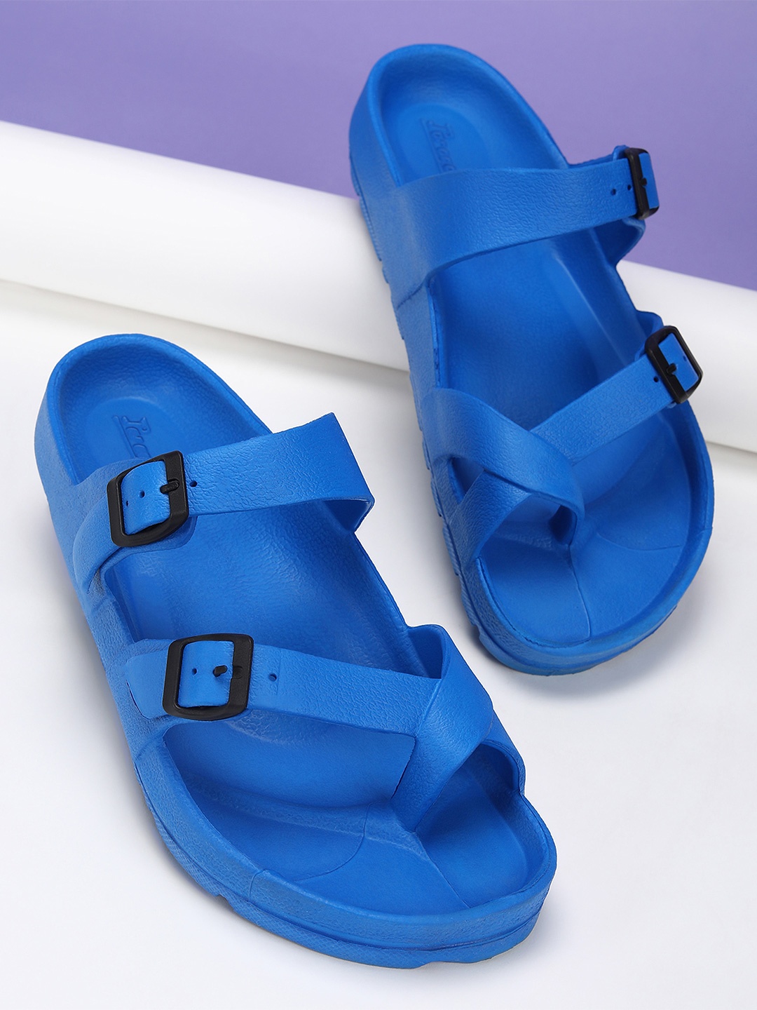 

Paragon Men Slider With Buckles Flip Flops, Blue