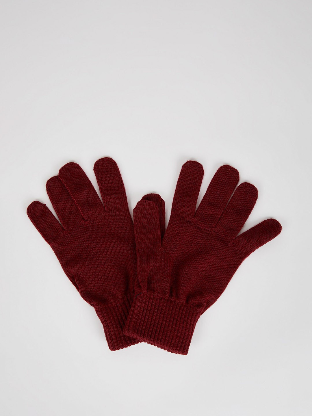 

DeFacto Women Maroon Solid Acrylic Hand Gloves