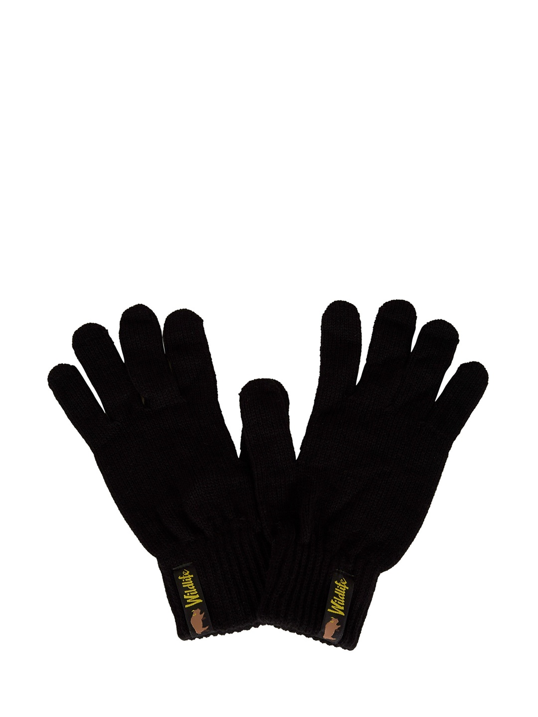 

DeFacto Men Black Solid Acrylic Hand Gloves