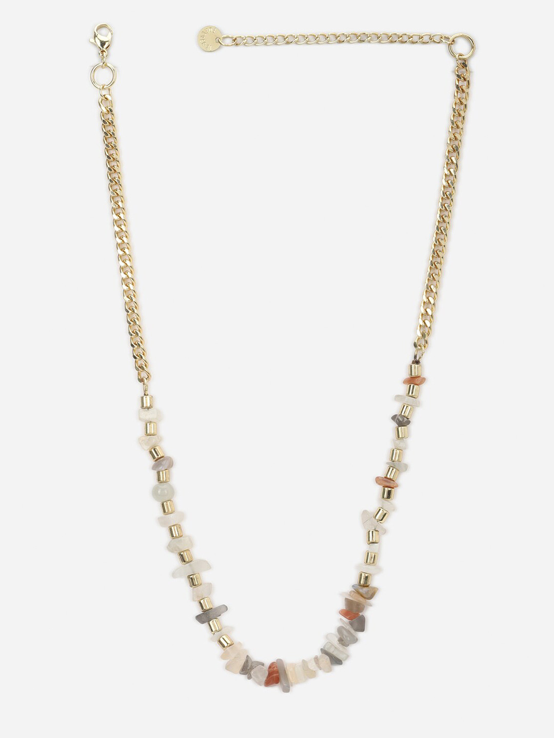 

FOREVER 21 Women Gold-Toned & White Beaded Necklace