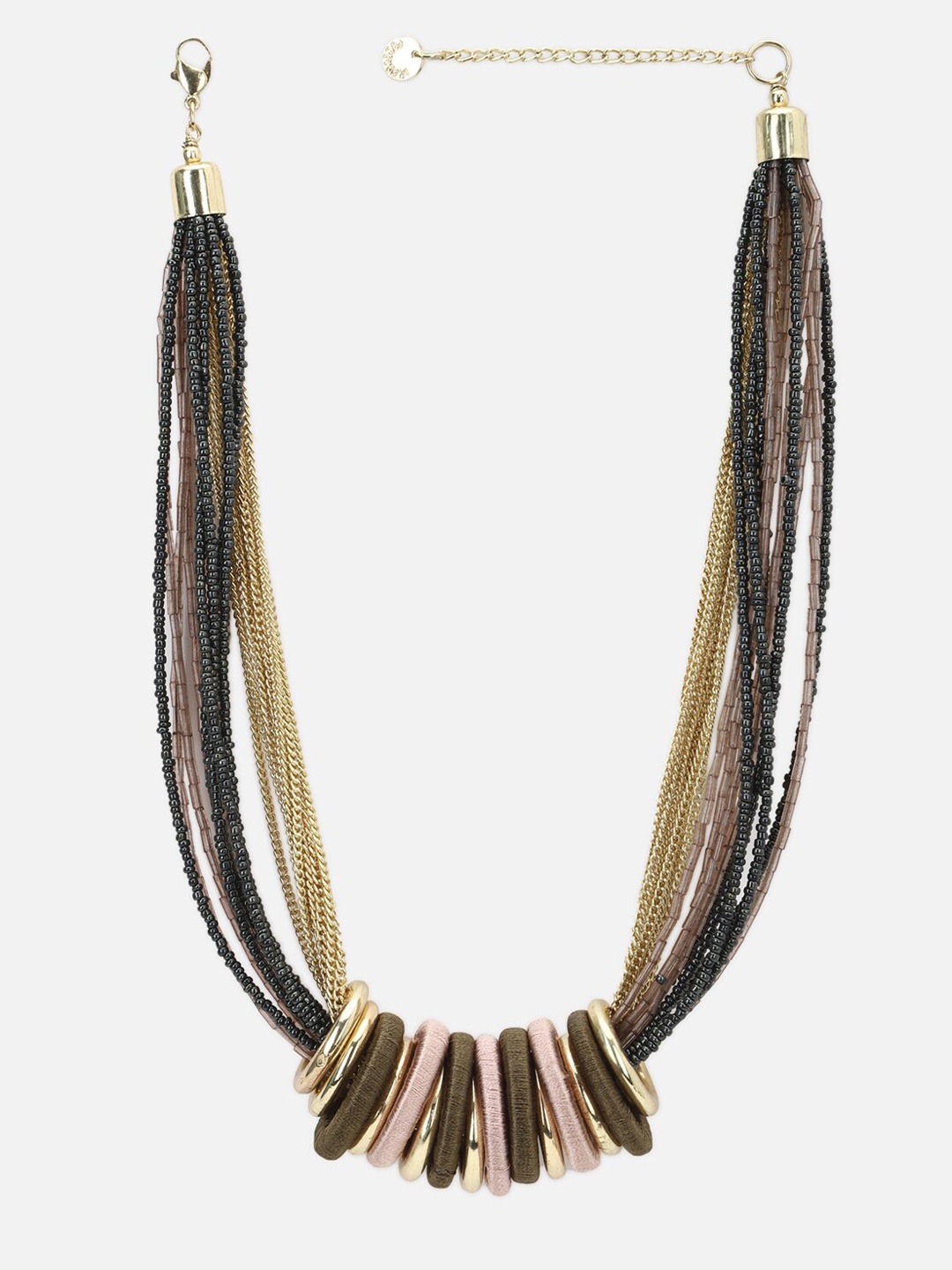 

FOREVER 21 Women Brown & Black Beaded Necklace