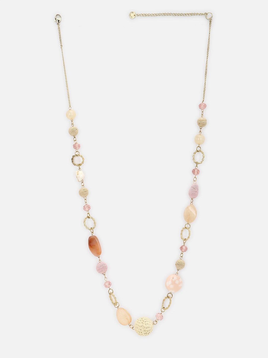 

FOREVER 21 Women Gold-Toned & Beige Beaded Chain