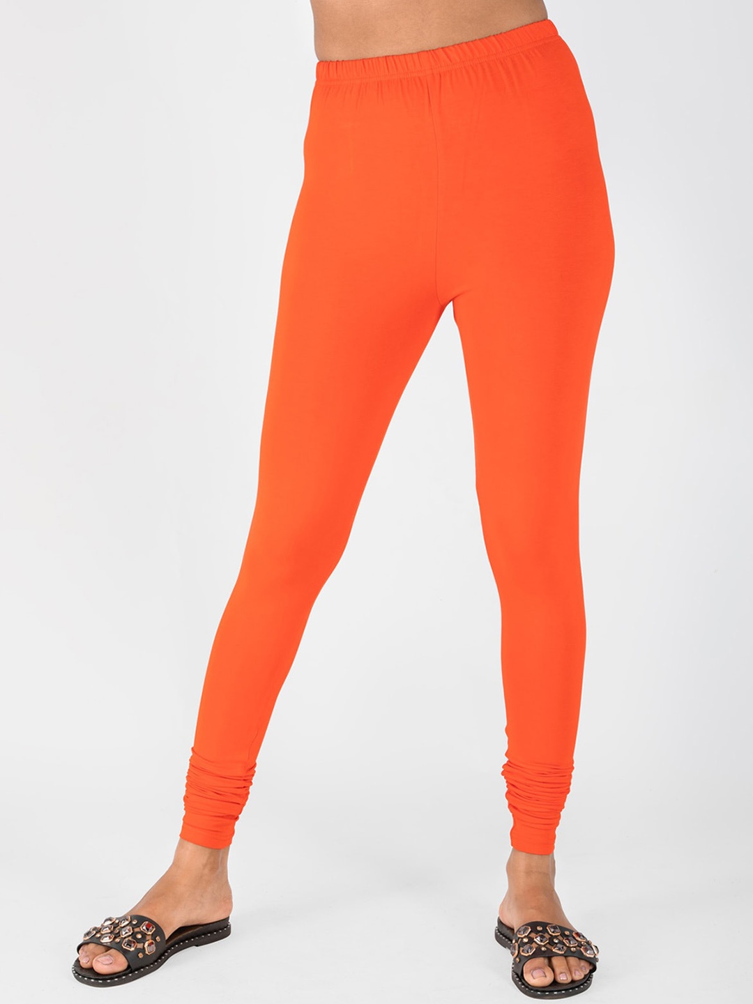 

indian flower Women Orange Churidar Length Leggings
