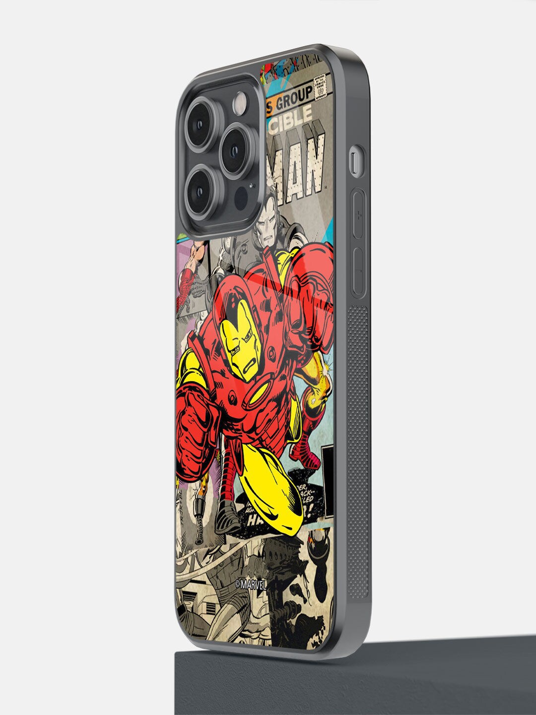 

macmerise Black Comic Ironman Printed iPhone 14 Pro Max Bumper Case