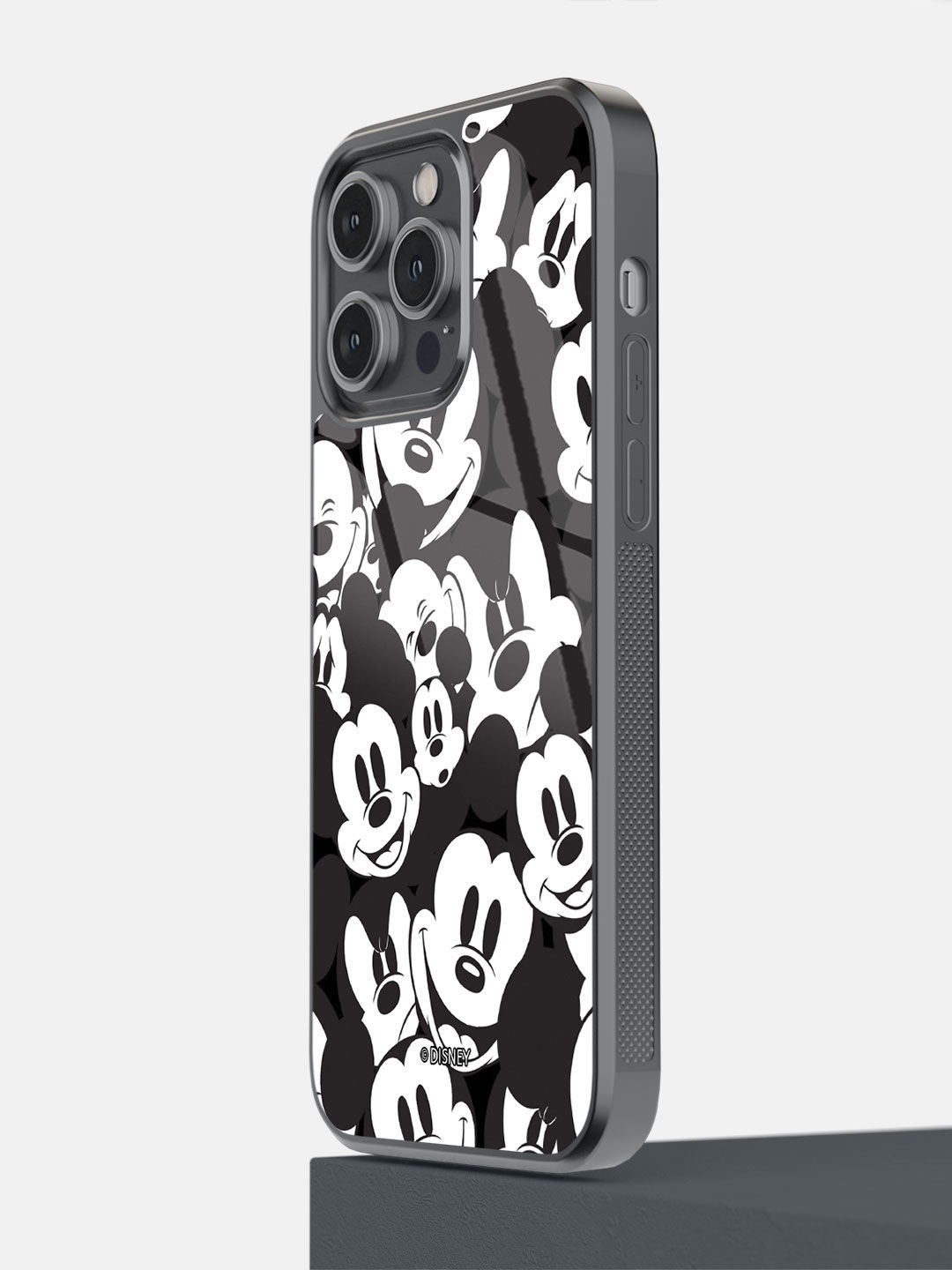 

macmerise Black Mickey Smileys Printed iPhone 14 Pro Max Bumper Case