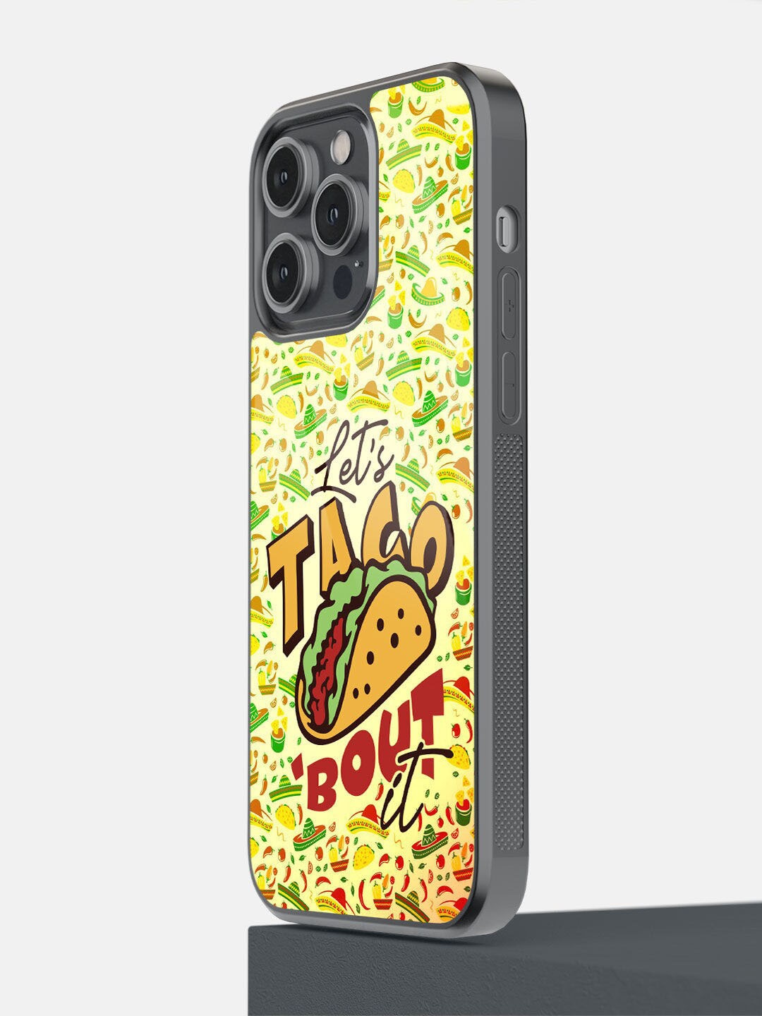 

macmerise Yellow Lets Taco Bout It Printed iPhone 14 Pro Max Bumper Case