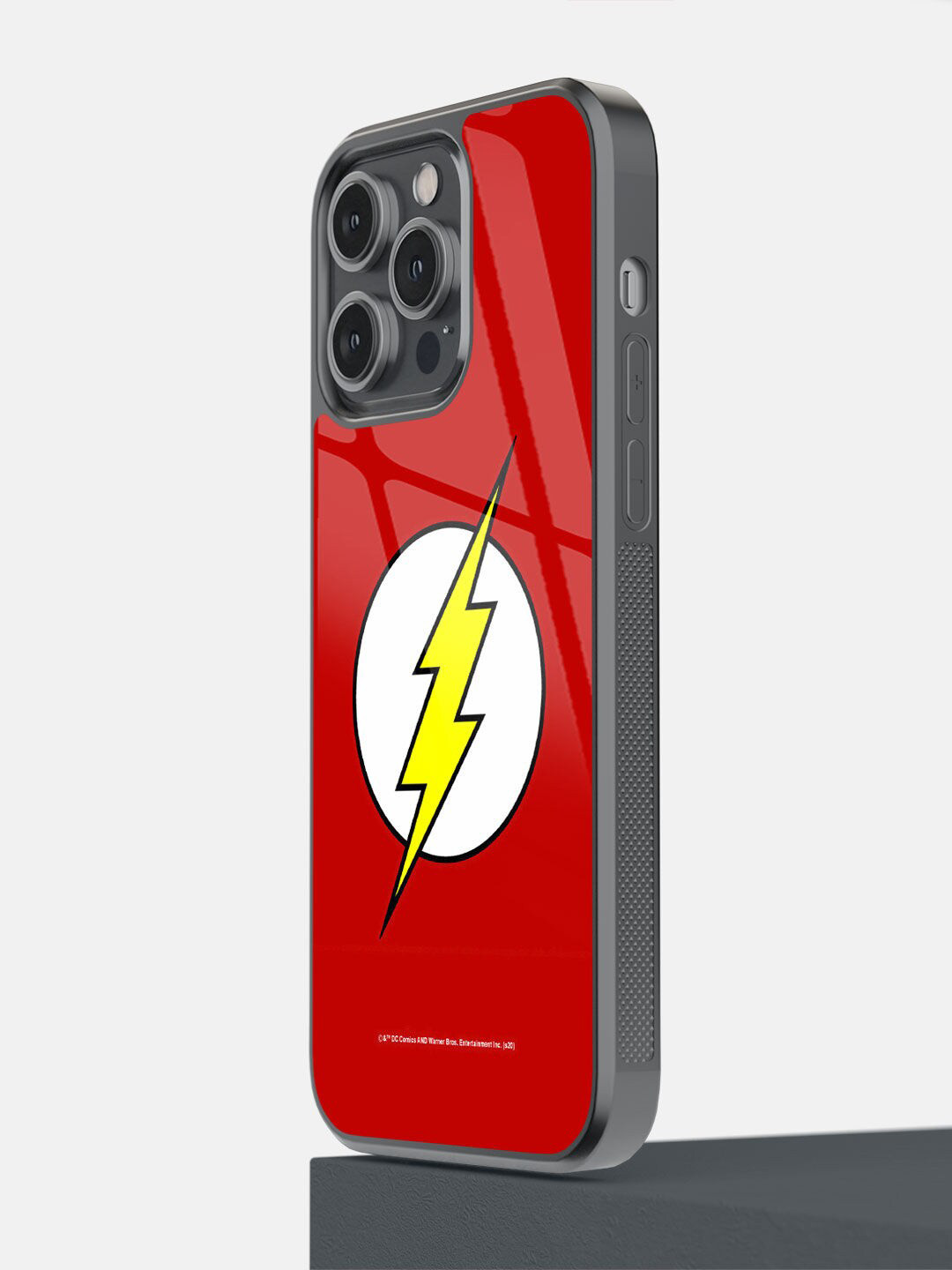 

macmerise Red & White Logo Flash iPhone 14 Pro Max Bumper Back Case