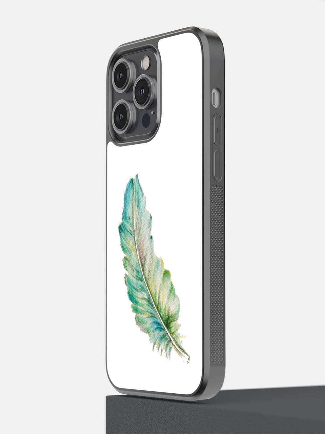 

macmerise White & Green Printed SK Feather Art iPhone 14 Pro Max Bumper Phone Back Case