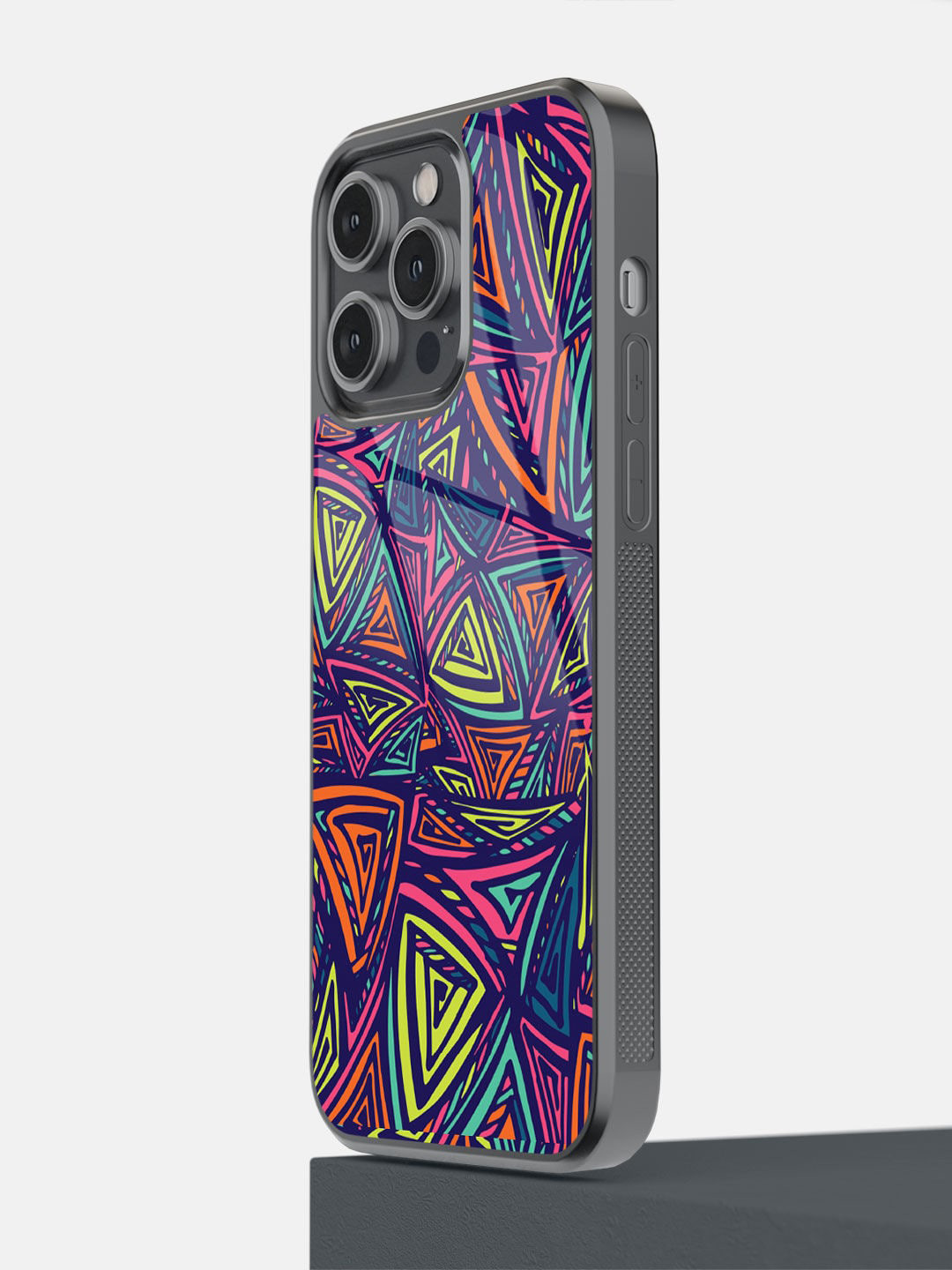 

macmerise Black Angles Printed iPhone 14 Pro Max Bumper Case