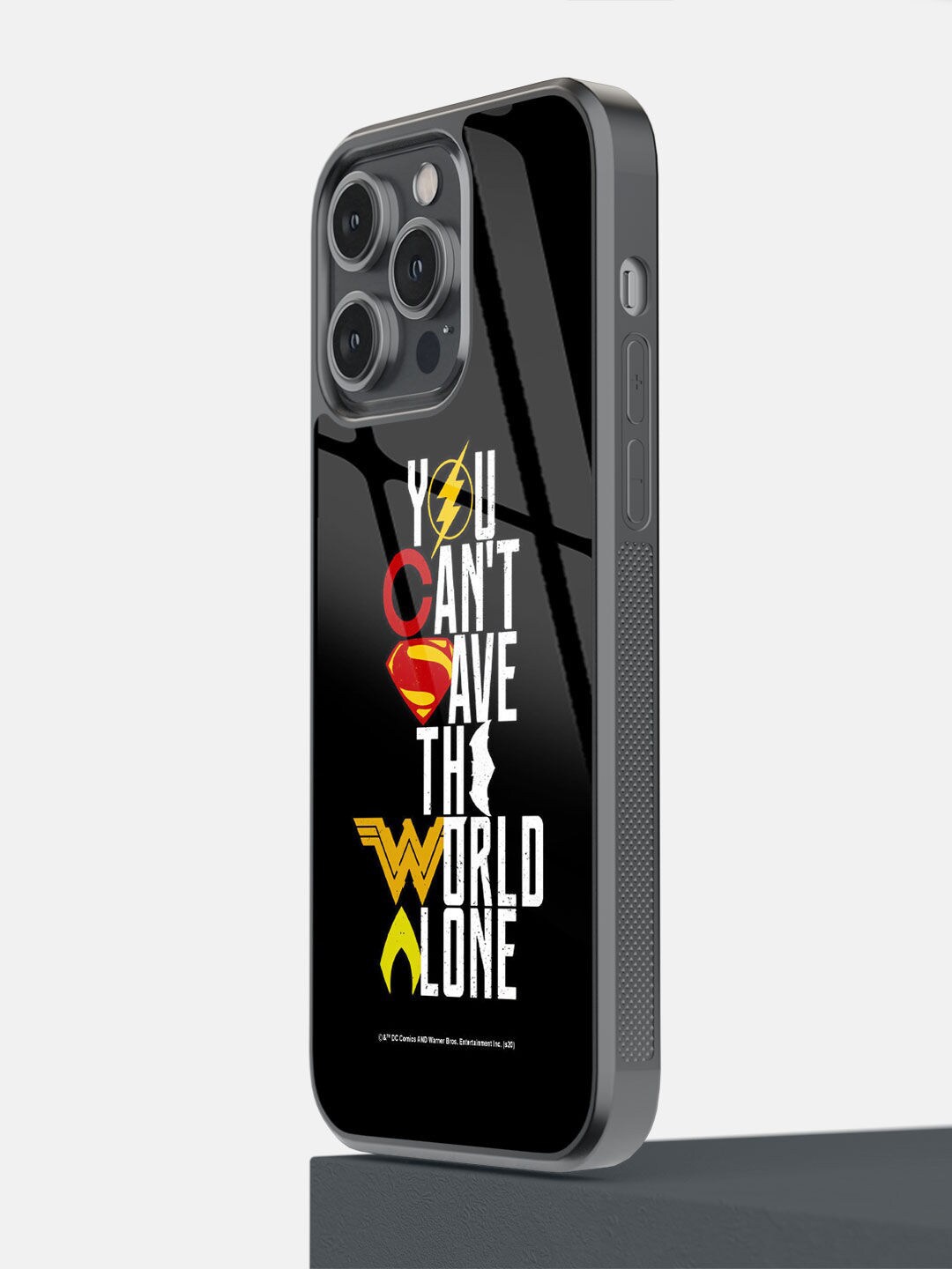 

macmerise Black Justice League Motto Printed iPhone 14 Pro Max Back Case
