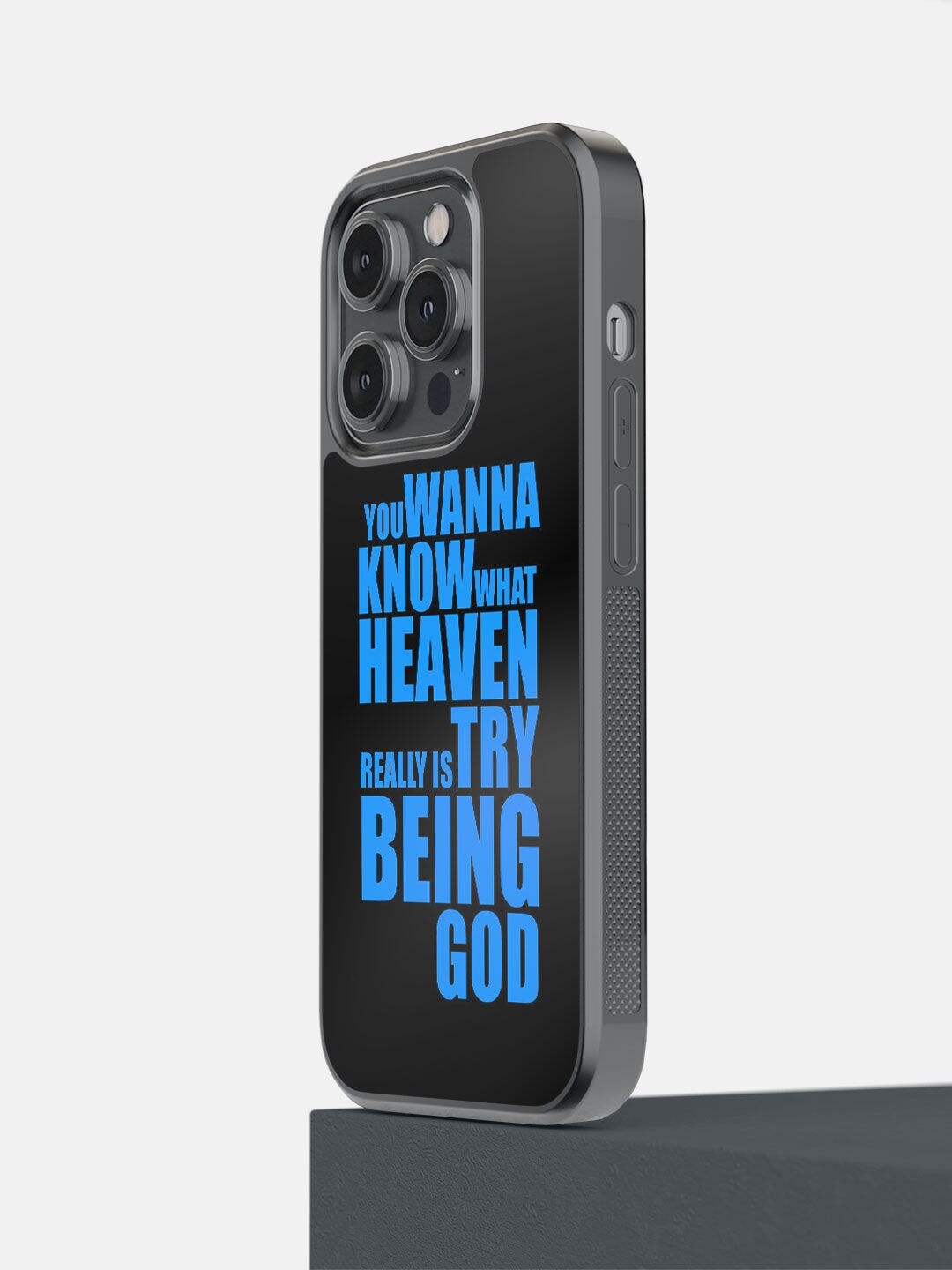 

macmerise Black Printed Try Being God iPhone 14 Pro Phone Back Case