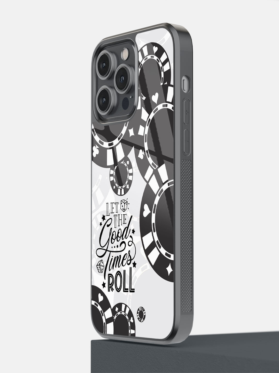 

macmerise Black & White Let The Good Times Roll Printed iPhone 14 Pro Max Bumper Case