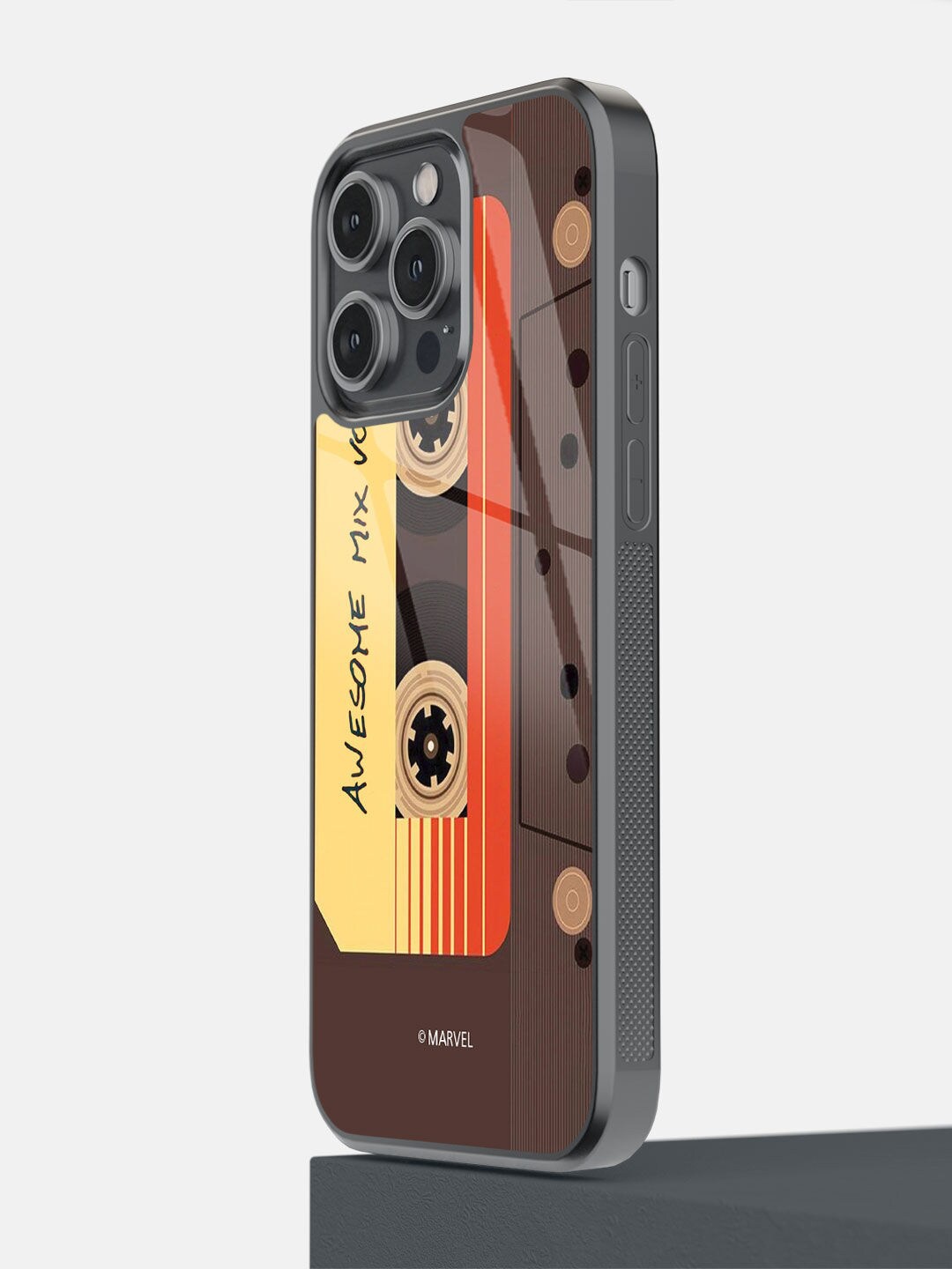 

macmerise Brown & Yellow Awesome Mix Tape Printed iPhone 14 Pro Max Bumper Case