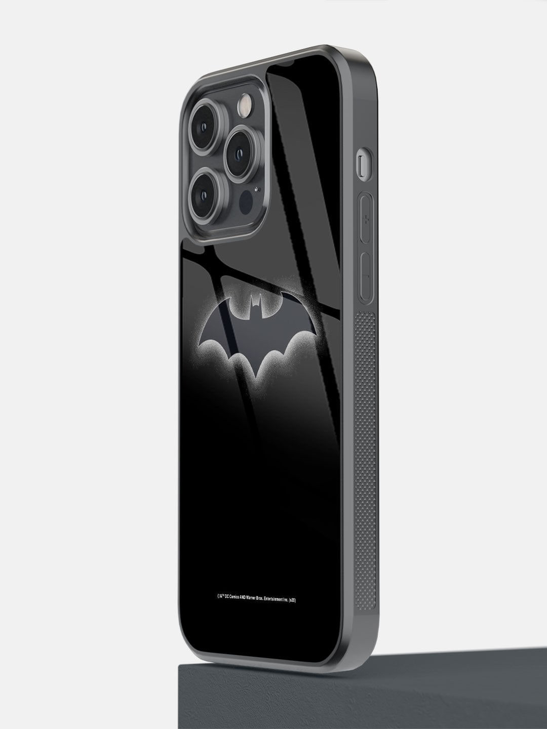 

macmerise Grey & Black Logo Batman Printed iPhone 14 Pro Max Bumper Case