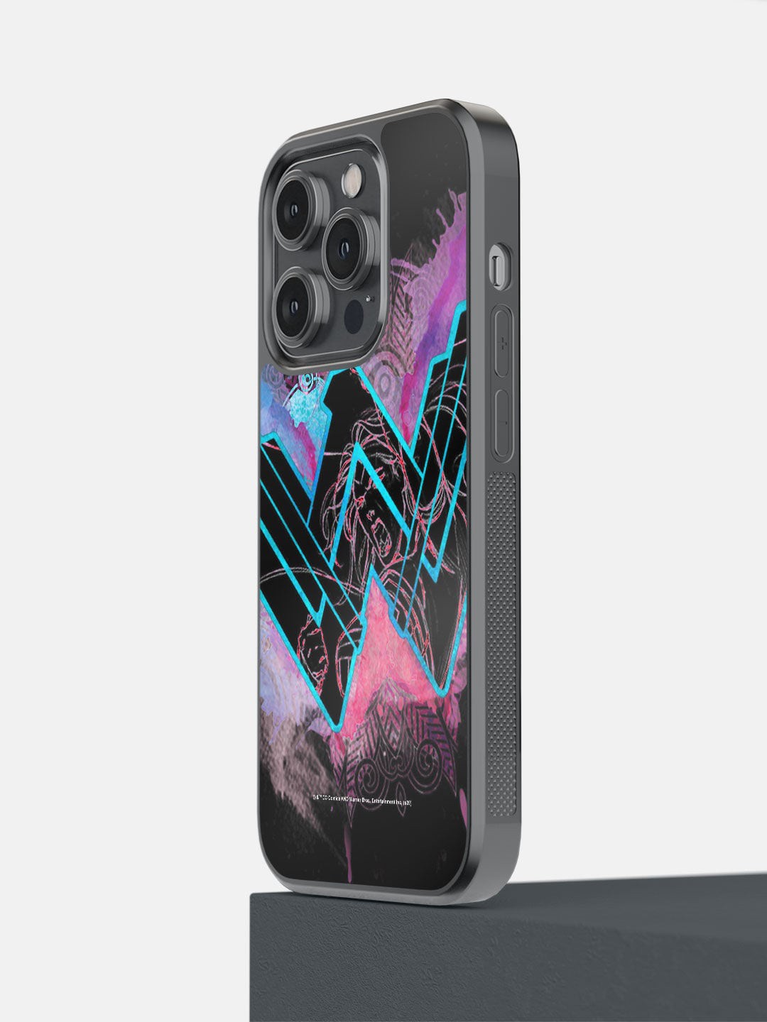 

macmerise Black & Pink Wonder Woman Splash Design iPhone 14 Pro Bumper Case
