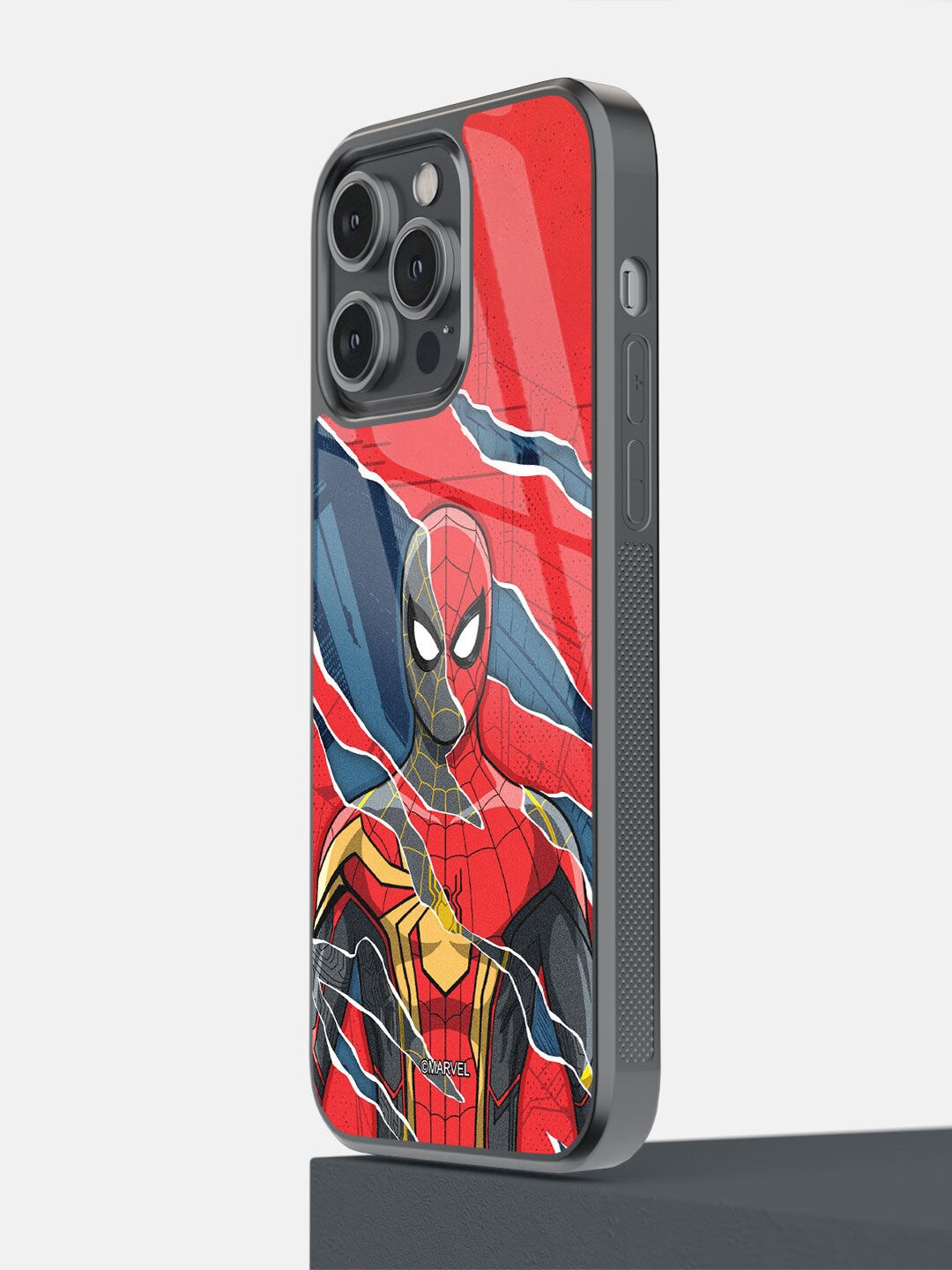 

macmerise Red & Grey All 3 Spidey iPhone 14 Pro Max Bumper Back Case