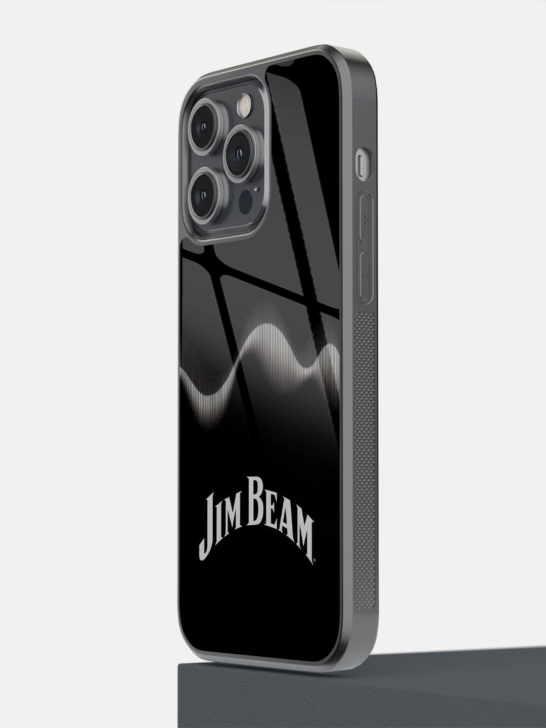 

macmerise Black & White Jim Beam Sound Waves Printed iPhone Pro Max 14 Bumper Case