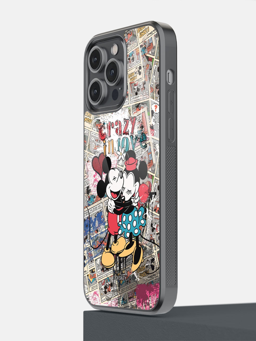 

macmerise Grey & Red Crazy In love iPhone 14 Pro Max Bumper Back Case