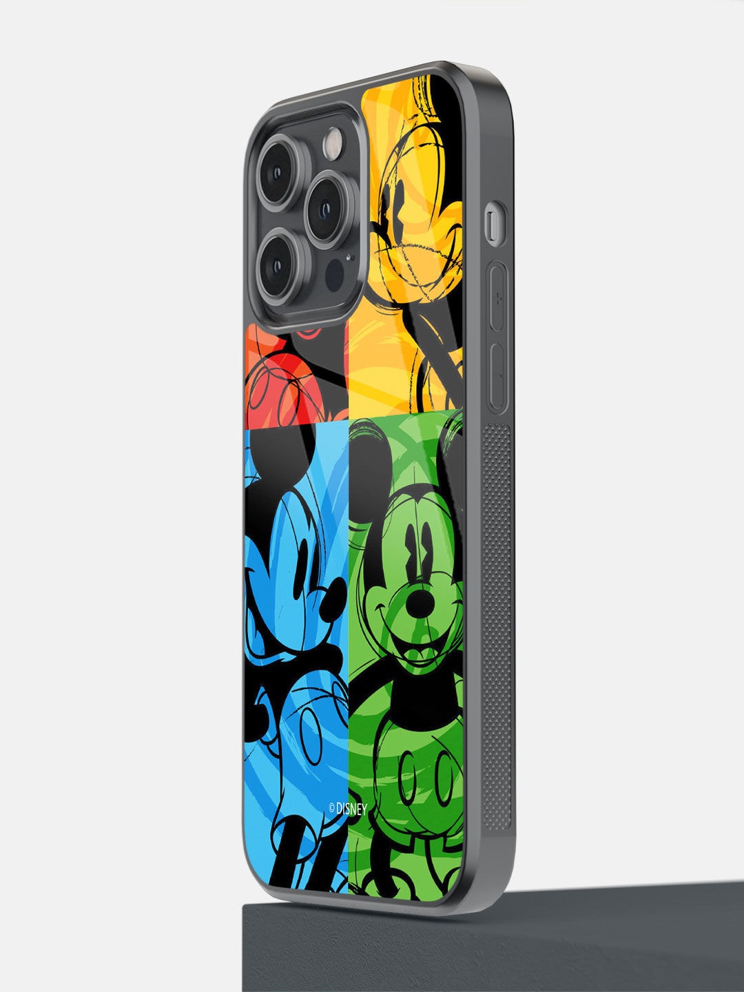 

macmerise Blue & Black Mickey Mouse Print Polycarbonate iPhone 14 Pro Max Phone Back Case