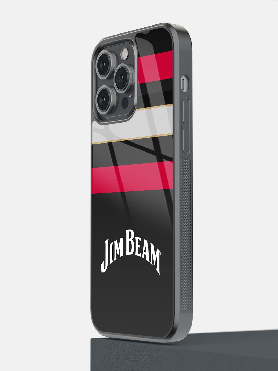 

macmerise Black & Red Jim Beam Stripes Printed iPhone 14 Pro Max Bumper Case