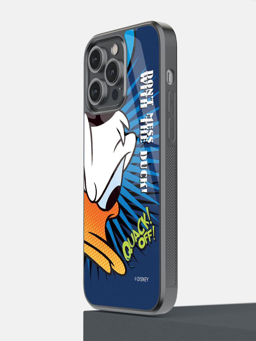 

macmerise Blue & White Quack Off Printed iPhone 14 Pro Max Bumper Case