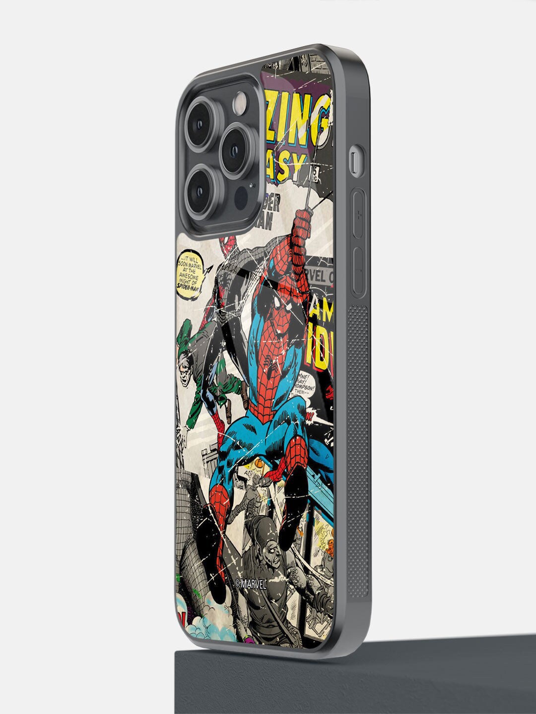 

macmerise Black Comic Spidey Printed iPhone 14 Pro Max Back Case