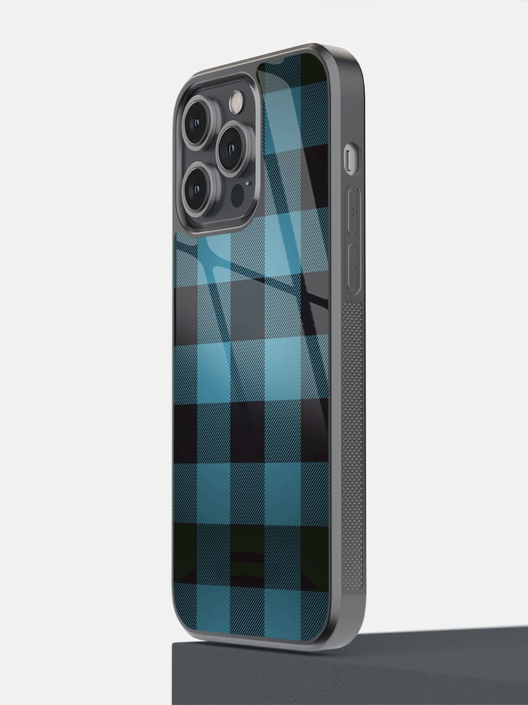 

macmerise Blue & Black Checkmate Printed iPhone 14 Bumper Case