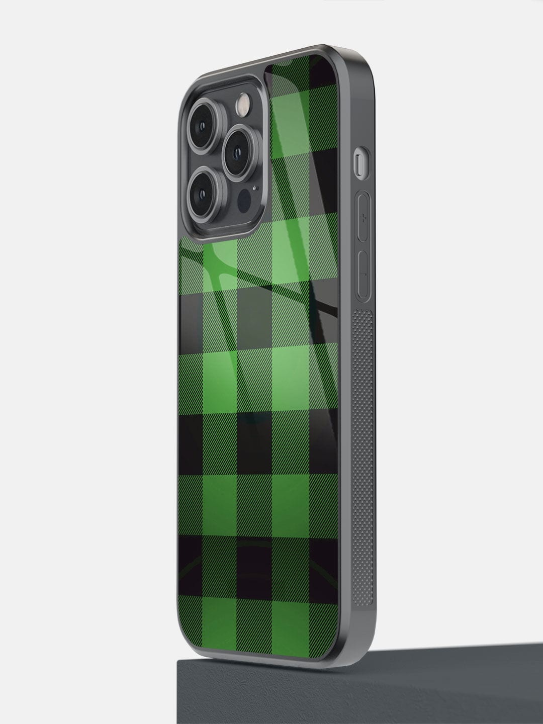 

macmerise Green & Black Checkmate iPhone 14 Pro Max Bumper Back Case