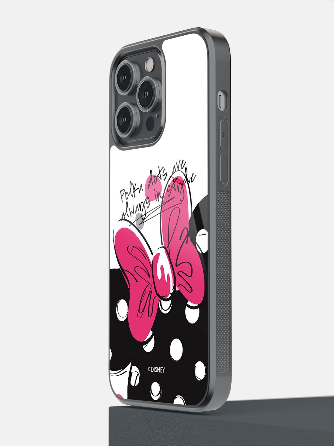 

macmerise White & Black Polka Minnie iPhone 14 Pro Max Bumper Back Case