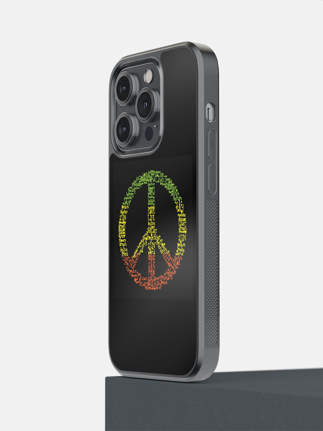 

macmerise Black Symbol Of Peace Printed iPhone 14 Pro Bumper Case