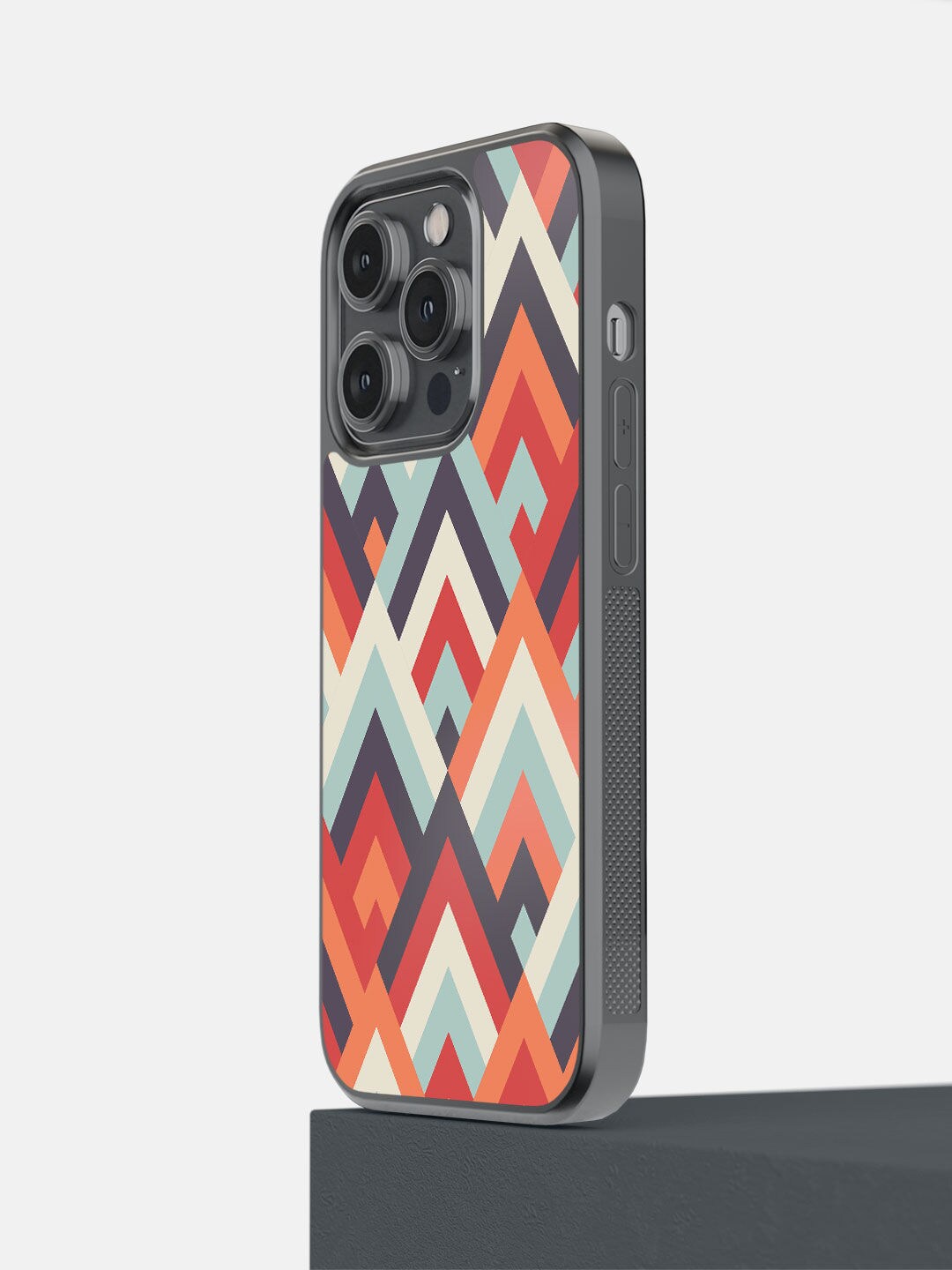 

macmerise White Symmetric Chevron Printed iPhone 14 Pro Bumper Case