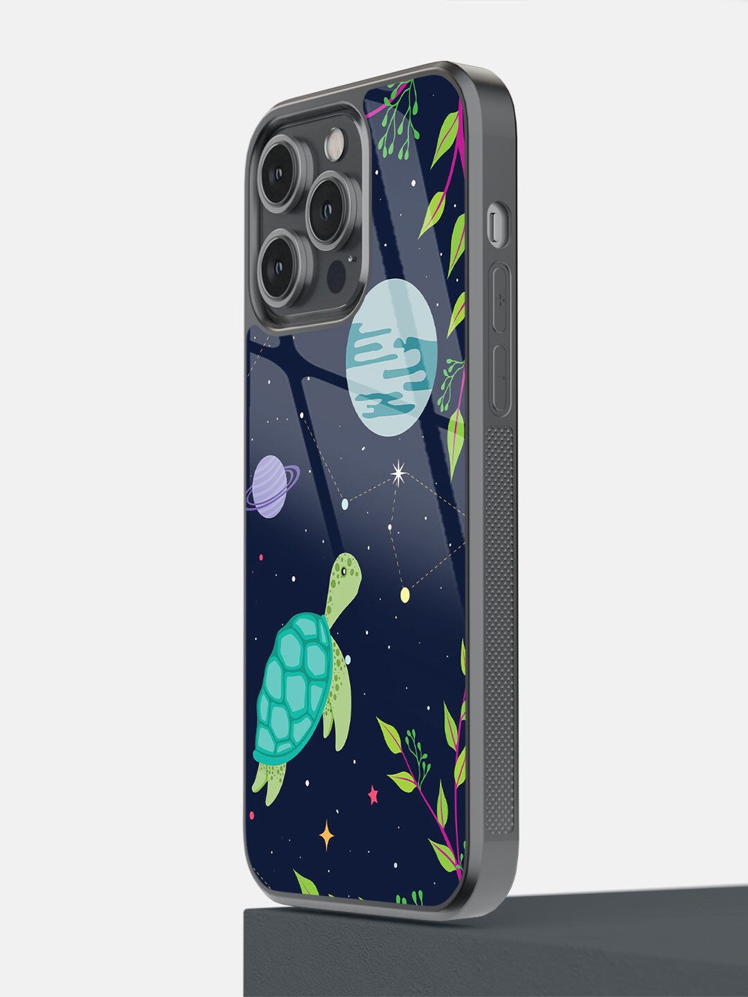 

macmerise Navy Blue Space Turtle Printed iPhone 14 Pro Max Bumper Case